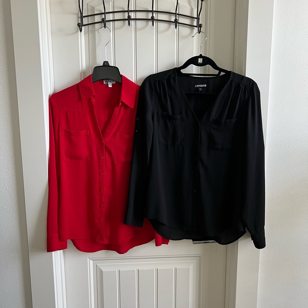 Express (lot of 2) Long Sleeve Button-Down Blouses